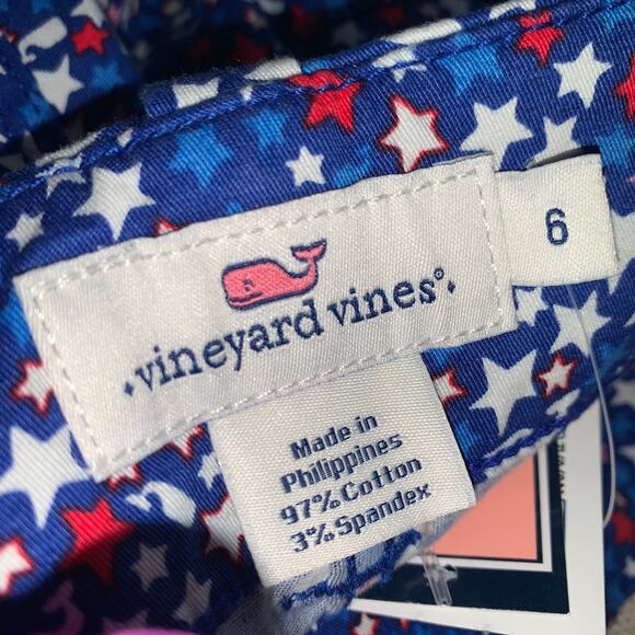NWT Vineyard Vines Shorts Women's 6 - Red, White & Blue Stars - Picture 6 of 6